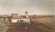 Jean Baptiste Camille  Corot The Church of Trinita dei Monti Seen from the Villa Medici (mk05) oil